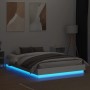 Bettgestell mit weißen LED-Leuchten 150x200 cm von , Betten und Lattenroste - Ref: Foro24-3209786, Preis: 157,18 €, Rabatt: %