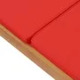 Tumbona con cojín madera maciza de teca rojo de vidaXL, Tumbonas - Ref: Foro24-48026, Precio: 234,18 €, Descuento: %