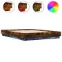 Bed frame with LED lights smoked oak 150x200 cm by , Beds and slatted bases - Ref: Foro24-3209790, Price: 176,76 €, Discount: %