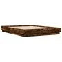 Bed frame with LED lights smoked oak 150x200 cm by , Beds and slatted bases - Ref: Foro24-3209790, Price: 176,76 €, Discount: %
