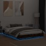 Bettgestell mit LED-Leuchten, geräucherte Eiche, 150 x 200 cm von , Betten und Lattenroste - Ref: Foro24-3209790, Preis: 179,...