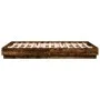 Bed frame with LED lights smoked oak 150x200 cm by , Beds and slatted bases - Ref: Foro24-3209790, Price: 176,76 €, Discount: %