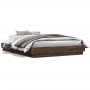 Bed frame with LED lights brown oak 150x200 cm by , Beds and slatted bases - Ref: Foro24-3209792, Price: 183,85 €, Discount: %