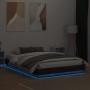 Bed frame with LED lights brown oak 150x200 cm by , Beds and slatted bases - Ref: Foro24-3209792, Price: 183,85 €, Discount: %