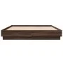 Bed frame with LED lights brown oak 150x200 cm by , Beds and slatted bases - Ref: Foro24-3209792, Price: 181,02 €, Discount: %