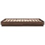 Bed frame with LED lights brown oak 150x200 cm by , Beds and slatted bases - Ref: Foro24-3209792, Price: 183,85 €, Discount: %