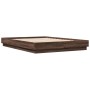Bed frame with LED lights brown oak 150x200 cm by , Beds and slatted bases - Ref: Foro24-3209792, Price: 183,85 €, Discount: %