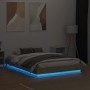 Bed frame with LED lights Sonoma oak 135x190 cm by , Beds and slatted bases - Ref: Foro24-3209816, Price: 139,00 €, Discount: %