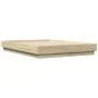 Bed frame with LED lights Sonoma oak 140x190 cm by , Beds and slatted bases - Ref: Foro24-3209809, Price: 143,37 €, Discount: %