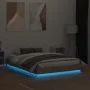 Bed frame with LED lights Sonoma oak 140x190 cm by , Beds and slatted bases - Ref: Foro24-3209809, Price: 143,37 €, Discount: %