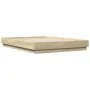 Bed frame with LED lights Sonoma oak 140x190 cm by , Beds and slatted bases - Ref: Foro24-3209809, Price: 143,37 €, Discount: %