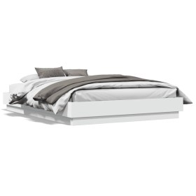 Bed frame with white LED lights 120x190 cm by , Beds and slatted bases - Ref: Foro24-3209821, Price: 142,20 €, Discount: %