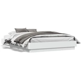 Bed frame with white LED lights 120x190 cm by , Beds and slatted bases - Ref: Foro24-3209821, Price: 140,74 €, Discount: %