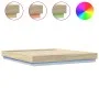 Bed frame with LED lights Sonoma oak 200x200 cm by , Beds and slatted bases - Ref: Foro24-3209767, Price: 155,17 €, Discount: %