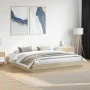 Bed frame with LED lights Sonoma oak 200x200 cm by , Beds and slatted bases - Ref: Foro24-3209767, Price: 155,17 €, Discount: %