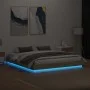 Bed frame with LED lights Sonoma oak 200x200 cm by , Beds and slatted bases - Ref: Foro24-3209767, Price: 155,17 €, Discount: %