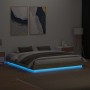 Bettgestell mit LED-Leuchten Sonoma-Eiche 200x200 cm von , Betten und Lattenroste - Ref: Foro24-3209767, Preis: 156,96 €, Rab...
