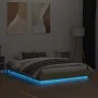 Bed frame with LED lights Sonoma oak 120x190 cm by , Beds and slatted bases - Ref: Foro24-3209823, Price: 130,55 €, Discount: %