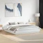 White engineered wood bed frame 200x200 cm by , Beds and slatted bases - Ref: Foro24-3209828, Price: 140,42 €, Discount: %