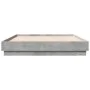 Concrete gray engineered wood bed frame 135x190cm by , Beds and slatted bases - Ref: Foro24-3209880, Price: 119,48 €, Discoun...