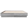 Sonoma gray engineered wood bed frame 135x190 cm by , Beds and slatted bases - Ref: Foro24-3209882, Price: 121,45 €, Discount: %