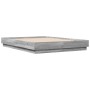 Sonoma gray engineered wood bed frame 135x190 cm by , Beds and slatted bases - Ref: Foro24-3209882, Price: 121,45 €, Discount: %