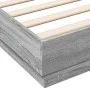 Sonoma gray engineered wood bed frame 140x190 cm by , Beds and slatted bases - Ref: Foro24-3209875, Price: 122,02 €, Discount: %
