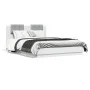 Bed frame with headboard and white LED lights 150x200 cm by , Beds and slatted bases - Ref: Foro24-3210003, Price: 200,35 €, ...