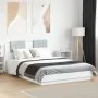 Bed frame with headboard and white LED lights 150x200 cm by , Beds and slatted bases - Ref: Foro24-3210003, Price: 200,35 €, ...