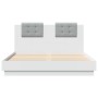 Estructura de cama con cabecero y luces LED blanco 150x200 cm de , Camas y somieres - Ref: Foro24-3210003, Precio: 202,02 €, ...