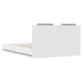 Bed frame with headboard and white LED lights 150x200 cm by , Beds and slatted bases - Ref: Foro24-3210003, Price: 200,35 €, ...