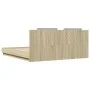 Bed frame headboard LED lights Sonoma oak 180x200 cm by , Beds and slatted bases - Ref: Foro24-3209991, Price: 236,95 €, Disc...