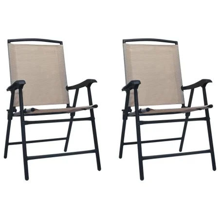 Sillas plegables de jardín 2 unidades textilene gris taupe de vidaXL, Sillas de jardín - Ref: Foro24-47925, Precio: 90,07 €, ...