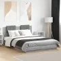 Bed frame headboard LED lights Sonoma gray 140x200 cm by , Beds and slatted bases - Ref: Foro24-3210015, Price: 197,61 €, Dis...