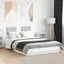 Bed frame with headboard and white LED lights 120x200 cm by , Beds and slatted bases - Ref: Foro24-3210017, Price: 187,26 €, ...