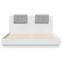 Bed frame with headboard and white LED lights 120x200 cm by , Beds and slatted bases - Ref: Foro24-3210017, Price: 187,26 €, ...