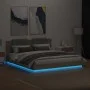 Kopfteil des Bettgestells mit LED-Leuchten Sonoma-Eiche 160x200 cm von , Betten und Lattenroste - Ref: Foro24-3209998, Preis:...