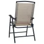 Sillas plegables de jardín 2 unidades textilene gris taupe de vidaXL, Sillas de jardín - Ref: Foro24-47925, Precio: 90,07 €, ...