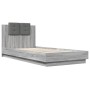 Bed frame headboard LED lights Sonoma gray 90x200 cm by , Beds and slatted bases - Ref: Foro24-3210036, Price: 170,61 €, Disc...