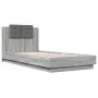 Bed frame headboard LED lights Sonoma gray 90x200 cm by , Beds and slatted bases - Ref: Foro24-3210036, Price: 168,63 €, Disc...