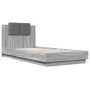 Bed frame headboard LED lights Sonoma gray 100x200 cm by , Beds and slatted bases - Ref: Foro24-3210029, Price: 172,40 €, Dis...