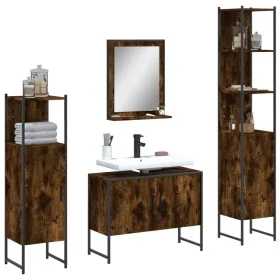 4-teiliges Badmöbelset aus Raucheichen-Sperrholz von , Badezimmermöbel - Ref: Foro24-3214361, Preis: 228,51 €, Rabatt: %