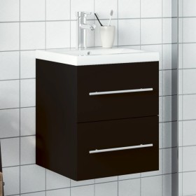 Mueble de baño con lavabo integrado negro
