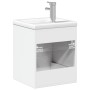 Mueble de baño con lavabo integrado blanco brillo