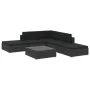 Set muebles de jardín 6 piezas y cojines ratán sintético negro de vidaXL, Conjuntos de jardín - Ref: Foro24-46746, Precio: 60...