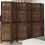 Biombo separador de 6 paneles madera paulownia marrón oscuro de , Divisores de ambientes - Ref: Foro24-358713, Precio: 160,88...