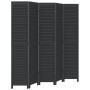 Black Paulownia solid wood 5-panel dividing screen by , Room dividers - Ref: Foro24-358855, Price: 163,42 €, Discount: %