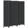 Black Paulownia solid wood 5-panel dividing screen by , Room dividers - Ref: Foro24-358855, Price: 160,43 €, Discount: %