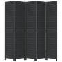 Black Paulownia solid wood 5-panel dividing screen by , Room dividers - Ref: Foro24-358855, Price: 163,42 €, Discount: %