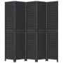 Black Paulownia solid wood 5-panel dividing screen by , Room dividers - Ref: Foro24-358855, Price: 160,43 €, Discount: %